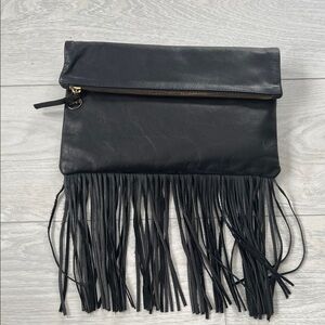 Clare V Foldover Clutch with Fringe